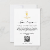 Carte De Remerciements Code QR de la Baby Shower de Perles et Prosecco (Devant)