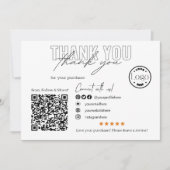 Carte De Remerciements Code QR des petites entreprises modernes | Logo Me (Devant)