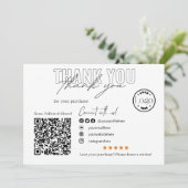 Carte De Remerciements Code QR des petites entreprises modernes | Logo Me (Debout devant)