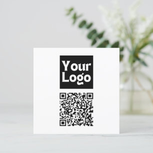 Carte De Remerciements Code QR éditable & Votre logo ou image d'entrepris