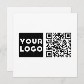 Carte De Remerciements Code QR modifiable et logo ou image de votre entre (Devant / Derrière)