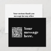 Carte De Remerciements Code QR modifiable & Texte rétro-moderne (Devant / Derrière)