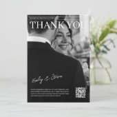 Carte De Remerciements Code QR noir et blanc couverture de magazine maria (Debout devant)