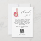 Carte De Remerciements Code QR Remerciements de Baby Shower Petals Prosec (Devant)