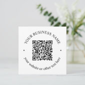 Carte De Remerciements Code QR téléchargé Plus Texte circulaire modifiabl (Debout devant)