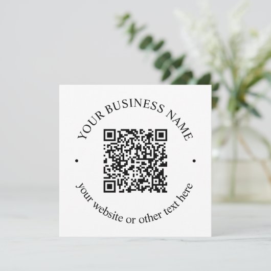 Carte De Remerciements Code QR téléchargé Plus Texte circulaire modifiabl (Debout devant)