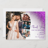 Carte De Remerciements Code QR Violet Magenta Violet Moderne Rétro Paille (Devant)