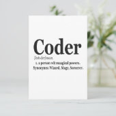 Carte De Remerciements Coder Définition Funny mignon Ordinateur Cadeau Ne (Debout devant)