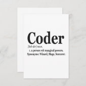 Carte De Remerciements Coder Définition Funny mignon Ordinateur Cadeau Ne (Devant / Derrière)