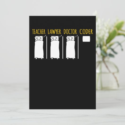 Carte De Remerciements Coder Technique Ordinateur IT Coding Programmation (Debout devant)