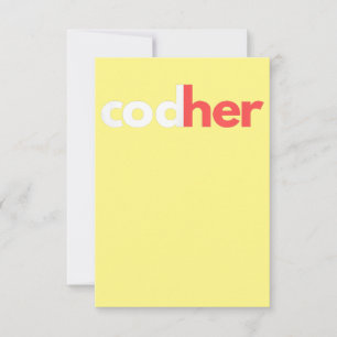 Carte De Remerciements Codher Girl Programmer Femmes Ingénieur de tige Am