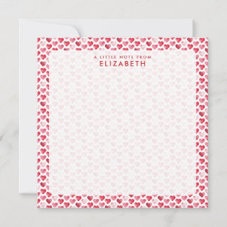 Carte De Remerciements Cœur aquarelle rouge et rose