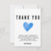 Carte De Remerciements Coeur bleu (Devant)