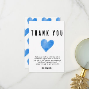 Carte De Remerciements Coeur bleu
