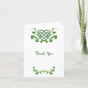 Carte De Remerciements Coeur celtique traditionnel avec Shamrock