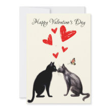 Coeur d'Amoureux des chats noir Saint Valentin