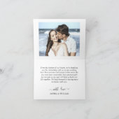 Carte De Remerciements Coeur de mariage simple 2 photo (Intérieur)