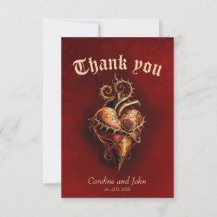 Carte De Remerciements Coeur de passion romance et amour.