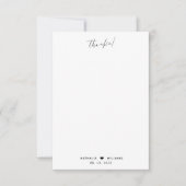 Carte De Remerciements Coeur de script minimal avec Mariage photo (Devant)