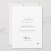 Carte De Remerciements Coeur de script moderne mariage photo collage (Dos)