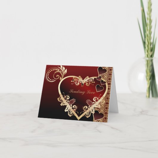 Carte De Remerciements Coeur décoratif élégant (Devant)