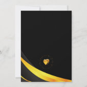 Carte De Remerciements Coeur doré rose blanche et jaune (Dos)