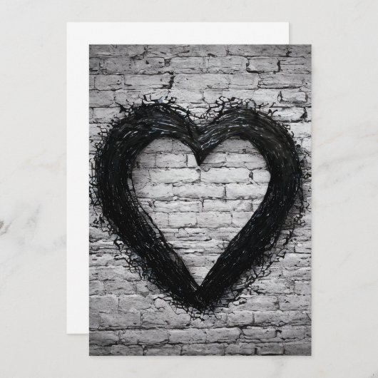 Carte De Remerciements Coeur gauche, no 02 (Devant / Derrière)