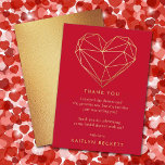 Carte De Remerciements Coeur géométrique Fête des mariées de la Saint Val<br><div class="desc">Dites merci avec style avec ces cartes de remerciement de la douche nuptiale branchée. Le libellé modèle est facile à personnaliser et votre famille et vos amis seront ravis quand ils recevront ces fabuleux remerciements.</div>