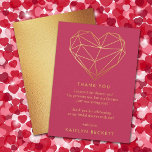 Carte De Remerciements Coeur géométrique Fête des mariées de la Saint Val<br><div class="desc">Dites merci avec style avec ces cartes de remerciement de la douche nuptiale branchée. Le libellé modèle est facile à personnaliser et votre famille et vos amis seront ravis quand ils recevront ces fabuleux remerciements.</div>