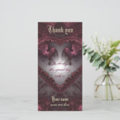 Carte De Remerciements Coeur gothique pourpre 001 (Debout devant)