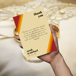 Carte De Remerciements Coeur Incendie Rétro Écarté Le Mariage Parfait