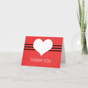 Carte de remerciements Coeur moderne, Rouge