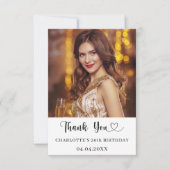 Carte De Remerciements Coeur photo anniversaire (Devant)