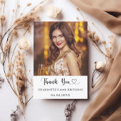 Carte De Remerciements Coeur photo anniversaire