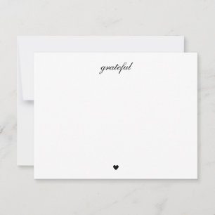 Carte De Remerciements Cœur reconnaissant élégant Script simple Vieille f