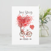 Carte De Remerciements coeur rouge pour ma valentine (Debout devant)