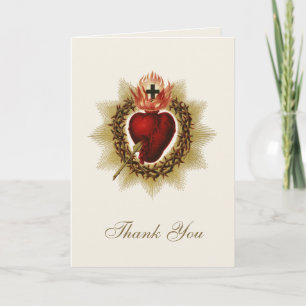 Carte De Remerciements Cœur Sacré de Jésus Remerciement de Mariage