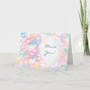 Carte De Remerciements Cœur superposés aquarelle pastel Mariage Remerciem