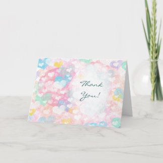 Carte De Remerciements Cœur superposés aquarelle pastel Mariage Remerciem
