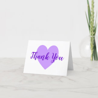 Carte De Remerciements Coeur violet clair