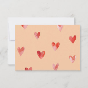 Carte De Remerciements Cœurs à l'aquarelle motif sans couture
