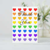 Carte De Remerciements Coeurs arc-en-ciel (Debout devant)