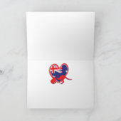 Carte De Remerciements Cœurs de drapeau des États-Unis et d'Australie (Intérieur)