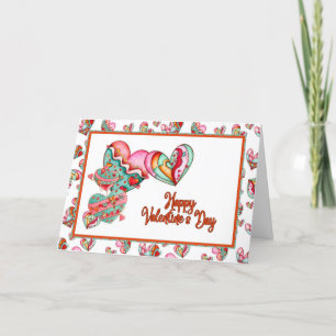 Carte De Remerciements Coeurs de filles tendance Valentine