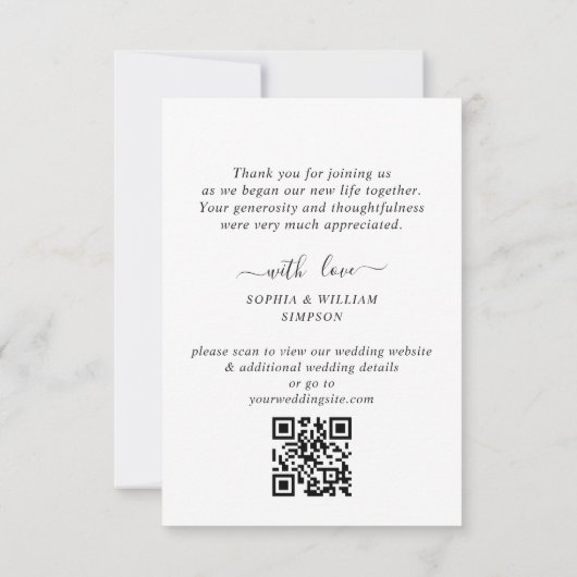 Carte De Remerciements Coeurs De Mariage Simplement Élégants Photo Simple (Dos)