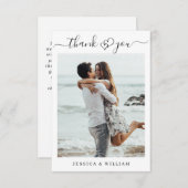 Carte De Remerciements Coeurs De Mariage Simplement Élégants Photo Simple (Devant / Derrière)