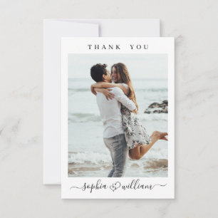 Carte De Remerciements Coeurs de mariage tout simplement élégants Simple 