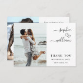 Carte De Remerciements Coeurs de mariage tout simplement élégants Simple  (Devant / Derrière)