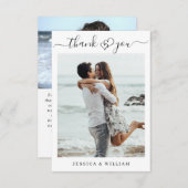 Carte De Remerciements Coeurs de mariage tout simplement élégants Simple  (Devant / Derrière)