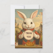 Carte De Remerciements Cœurs Fantaisistes de Lapin Blanc Enchantent le Mo (Devant)